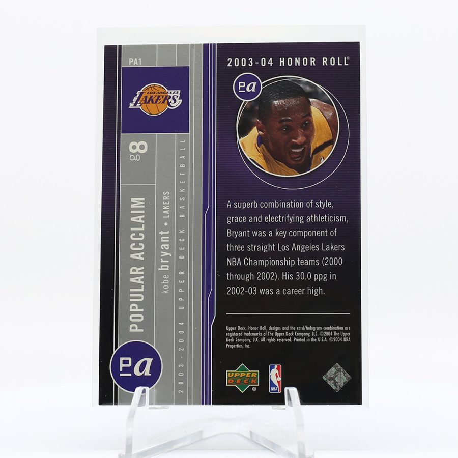 2003-04 UD Honor Roll Kobe Bryant Honor Roll