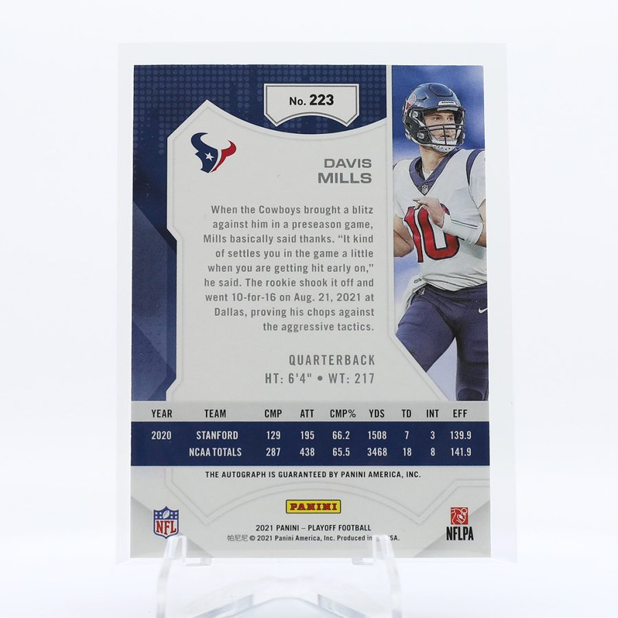 2021 Playoff Davis Mills Auto RC