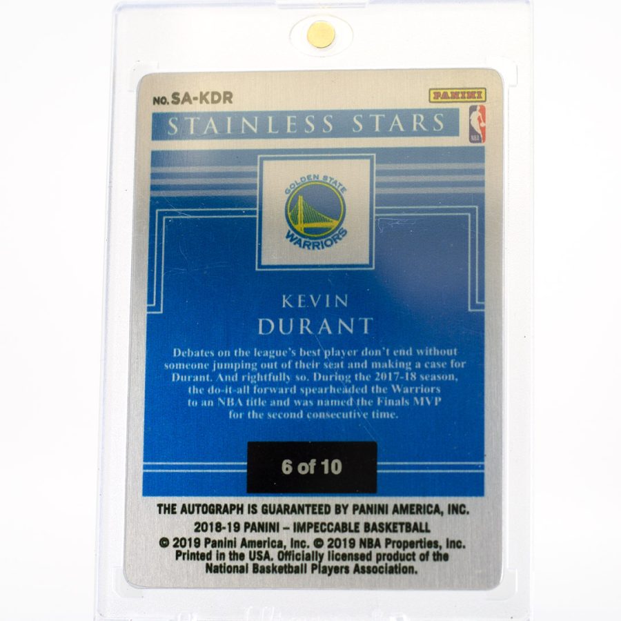 Kevin Durant Impeccable Stainless Stars Gold Auto